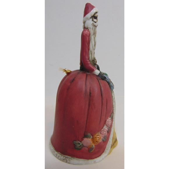 Santa Claus Bell Old World Jolly Christmas Showcase Porcelain Box Vintage Gift - Picture 6 of 14